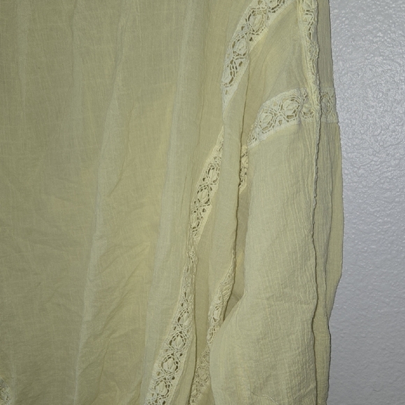 Free People Light Yellow Lace Blouse - Picture 6 of 9